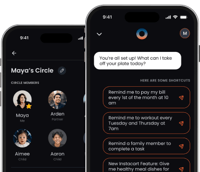 Images of the Ohai Android and iOS mobile apps